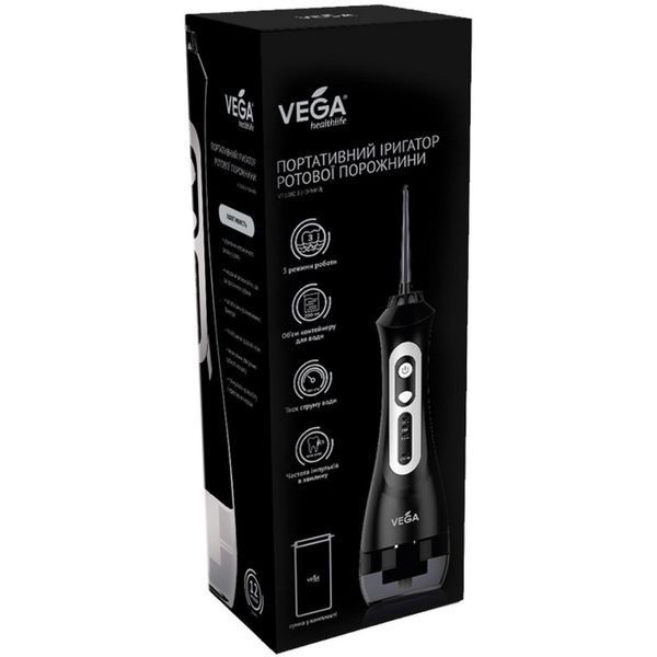 Портативний іригатор Vega VT-1000 чорний 94510 фото