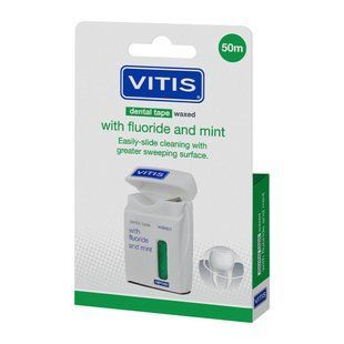 Зубная лента широкая, Dentaid Vitis, 50м (зеленая) 94398 фото